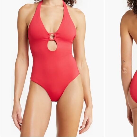 Sea Level Keyhole Halter One-Piece Swimsuit
